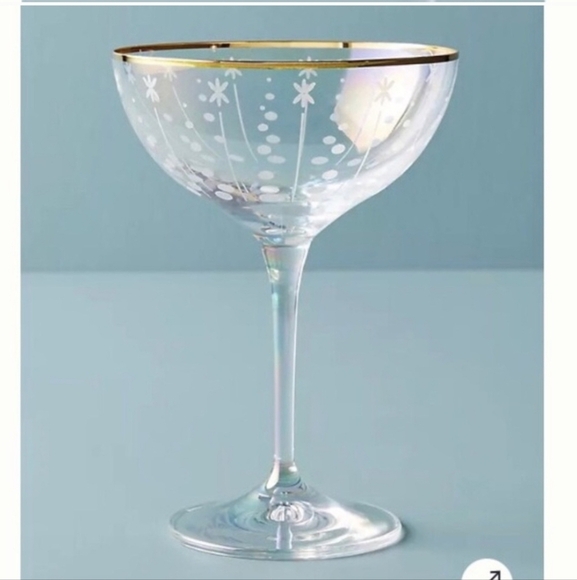 Anthropologie Czech Glass Coupe Wine Champagne Cocktail Glass New RARE - Picture 4 of 8